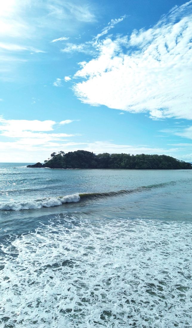 Waves by the island