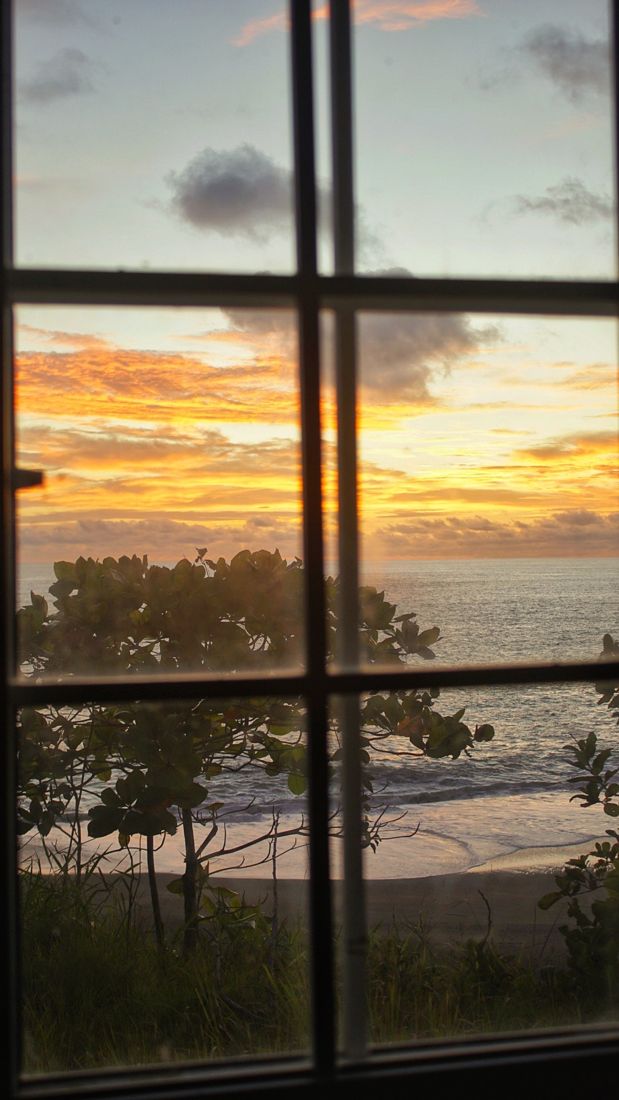 Sunset through the living-room window